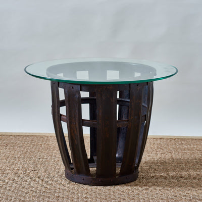 Tole Storage Basket With Glass Top
