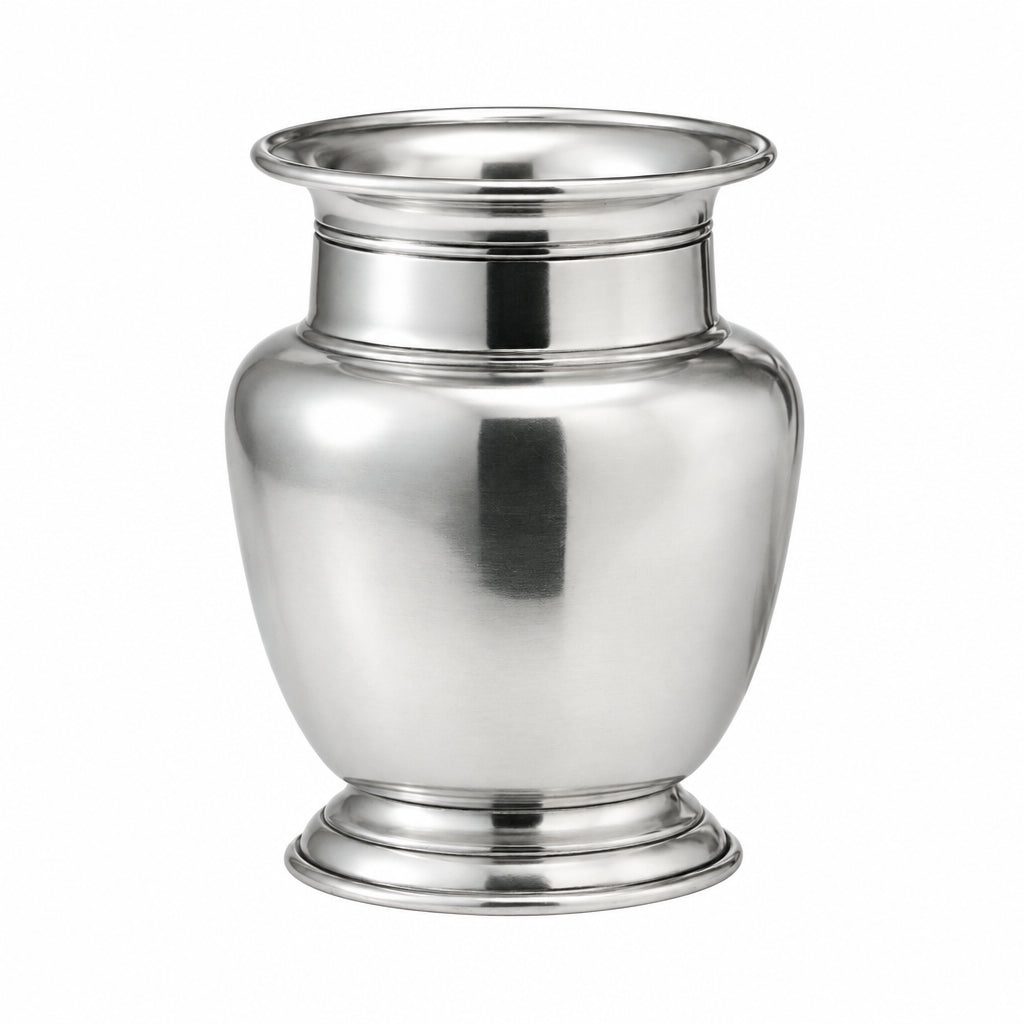 Small rimmed vase in Pewter