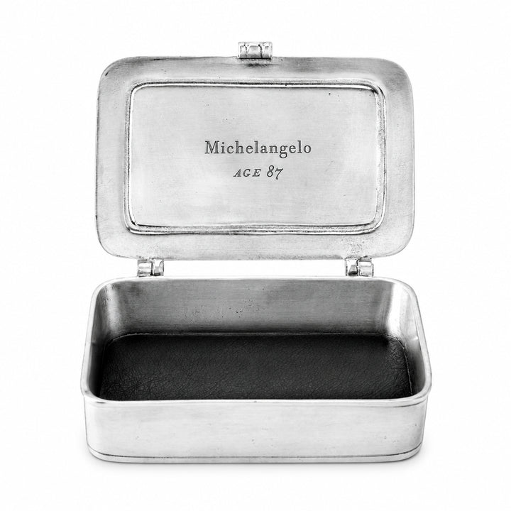Pewter Michelangelo Lidded Box with Leather Insert by MATCH
