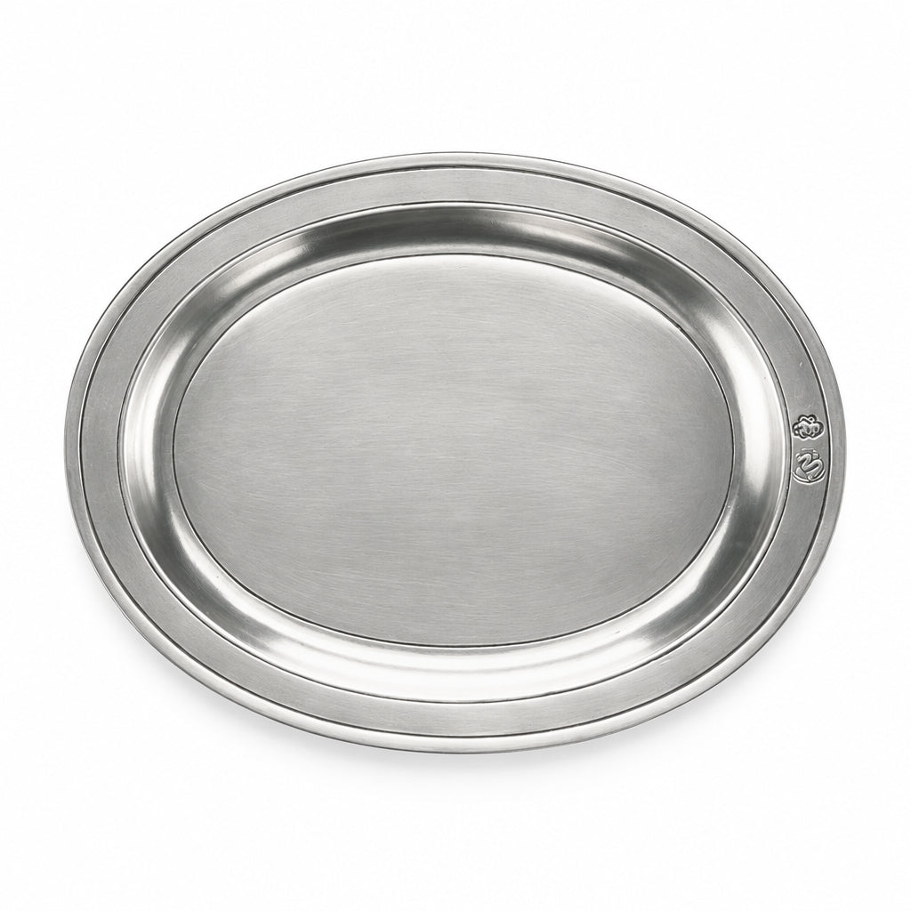 Pewter Oval Incised Tray, XS, by MATCH