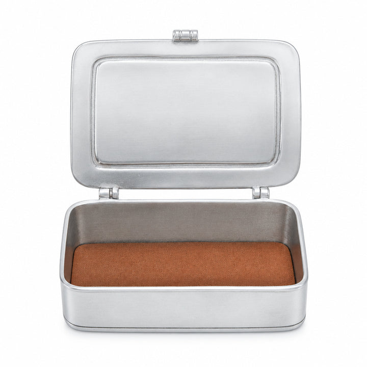 Pewter "XOXO" Lidded Box with Leather Insert by MATCH