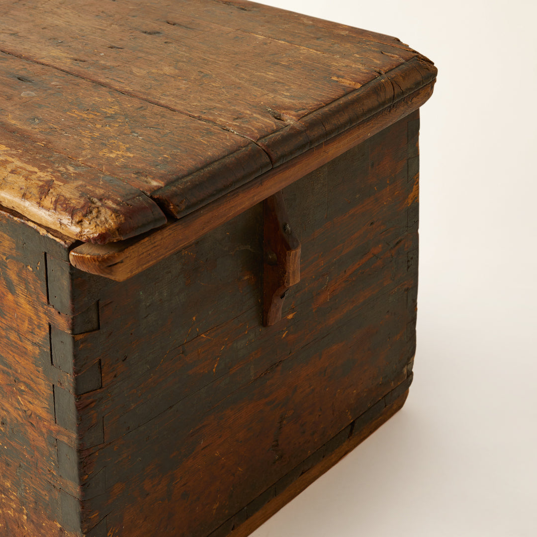 Antique Wood Trunk, American