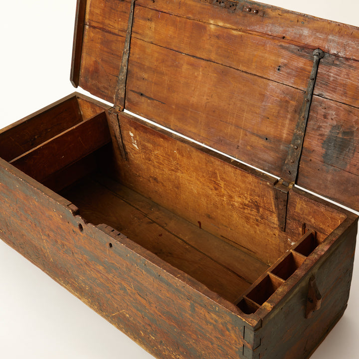 Antique Wood Trunk, American