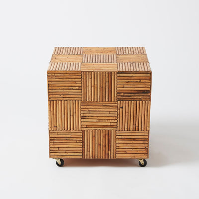Bamboo Cube Table on Casters