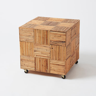 Bamboo Cube Table on Casters