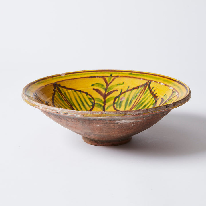 1930's Handmade Clay Pottery Bowl, Pakistan
