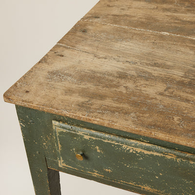 Painted Spanish Wood Desk / Table with Three Drawers