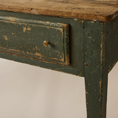 Painted Spanish Wood Desk / Table with Three Drawers