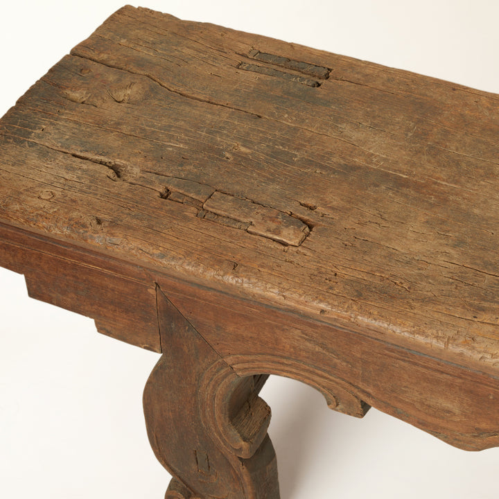 Large Carved Qing Dynasty Bench