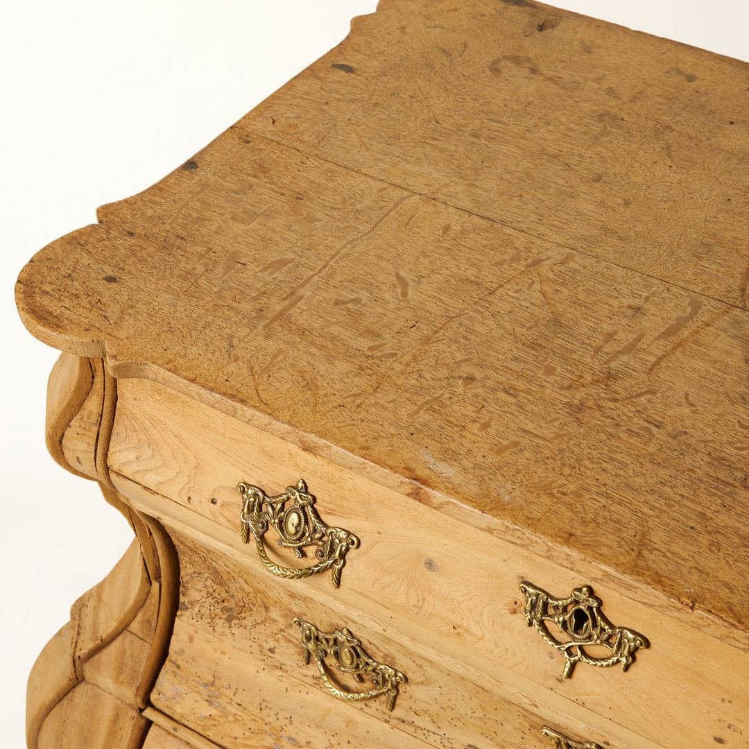 Bombé Three Drawer Chest, Dutch.