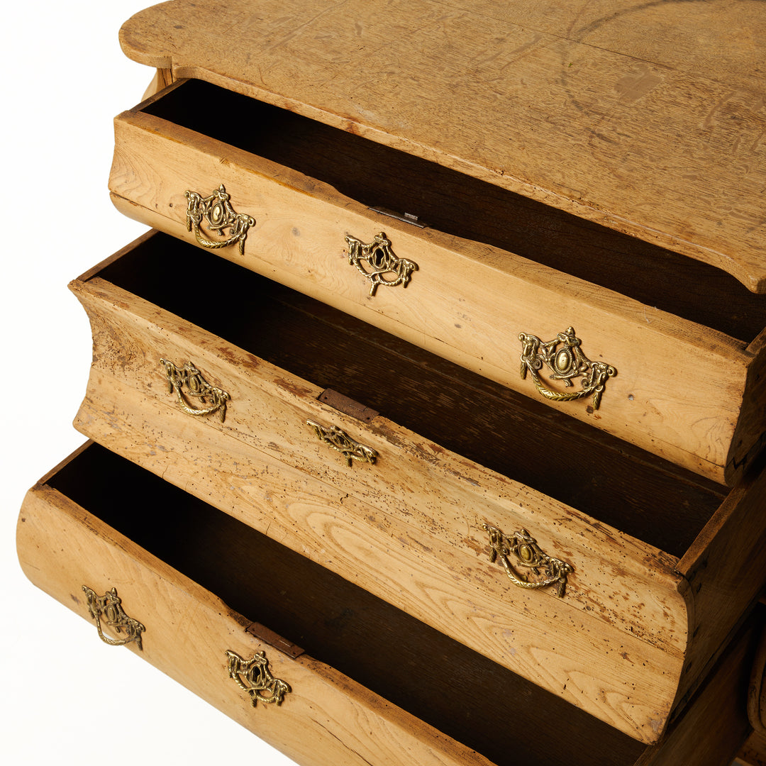 Bombé Three Drawer Chest, Dutch.