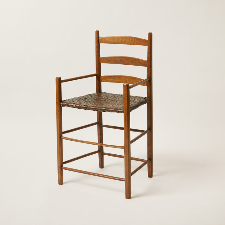 Vintage Shaker Style Chair with Painted Splint Woven Seat