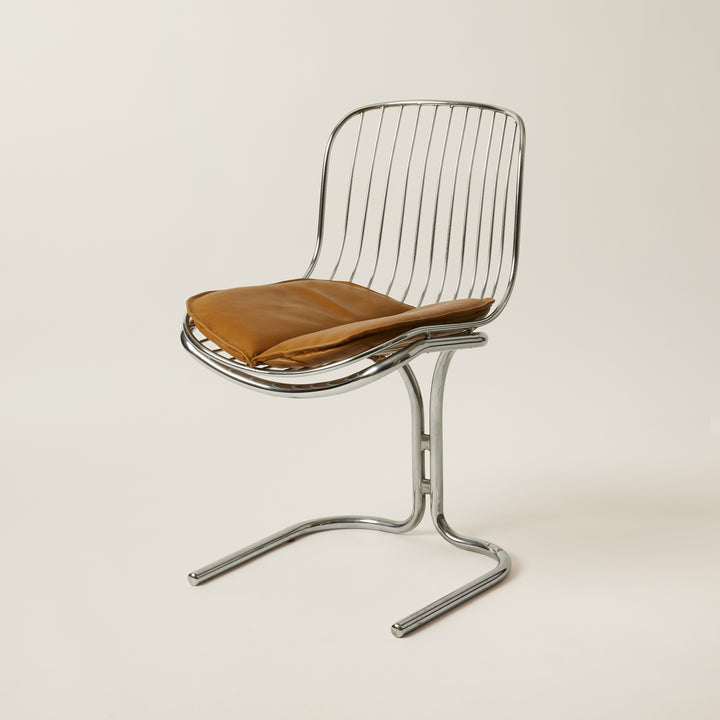 Gastone Rinaldi Chrome Cantilever Chair. Italian, 1970s