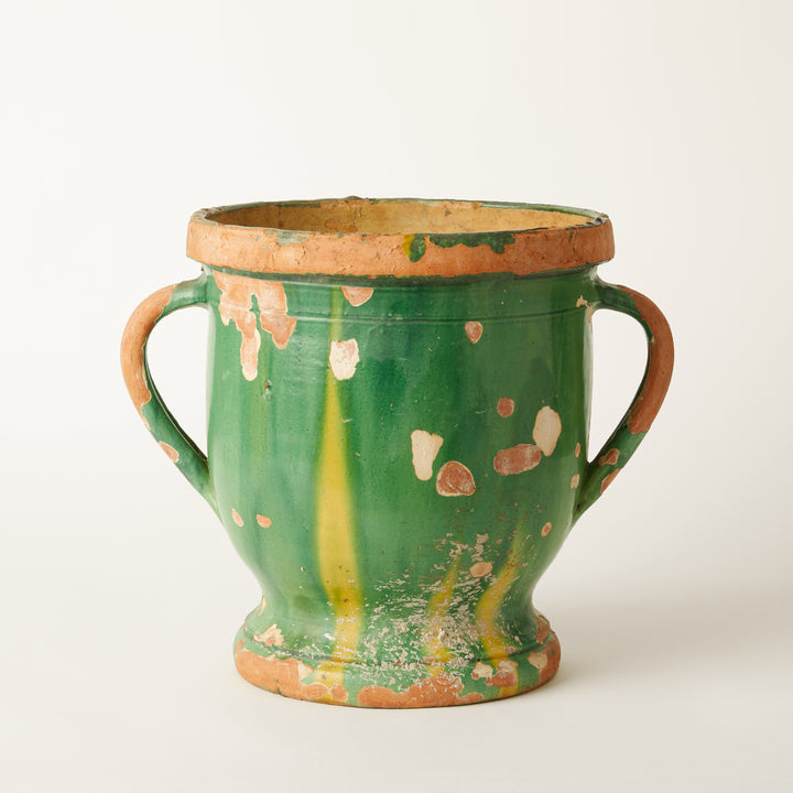 Green Glazed Earthenware Jardinière, French