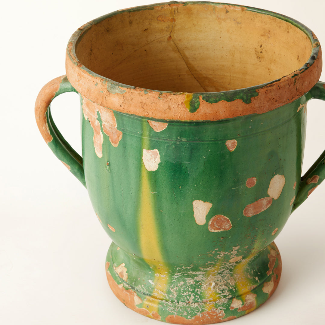 Green Glazed Earthenware Jardinière, French