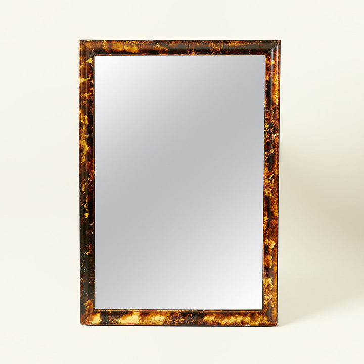 Mirror with Faux Tortoiseshell Finish and Old Glass, c. 1940s