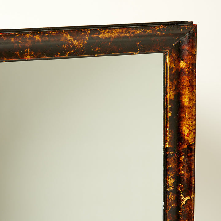 Mirror with Faux Tortoiseshell Finish and Old Glass, c. 1940s