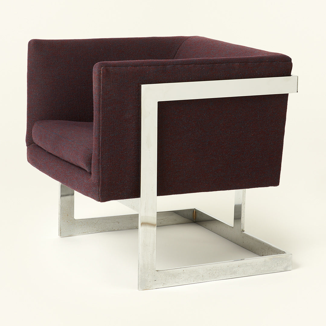 Chrome Cube Chair by Milo Baughman for Thayer Coggin