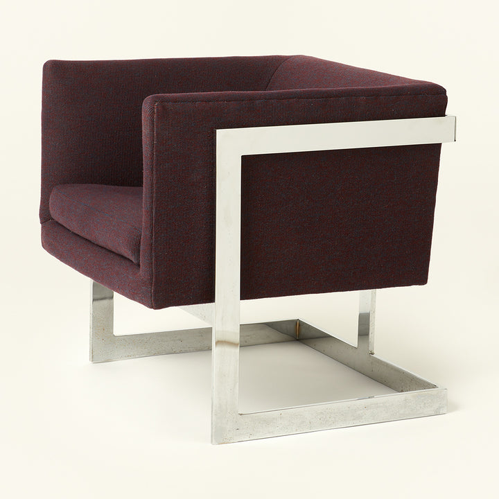 Chrome Cube Chair by Milo Baughman for Thayer Coggin