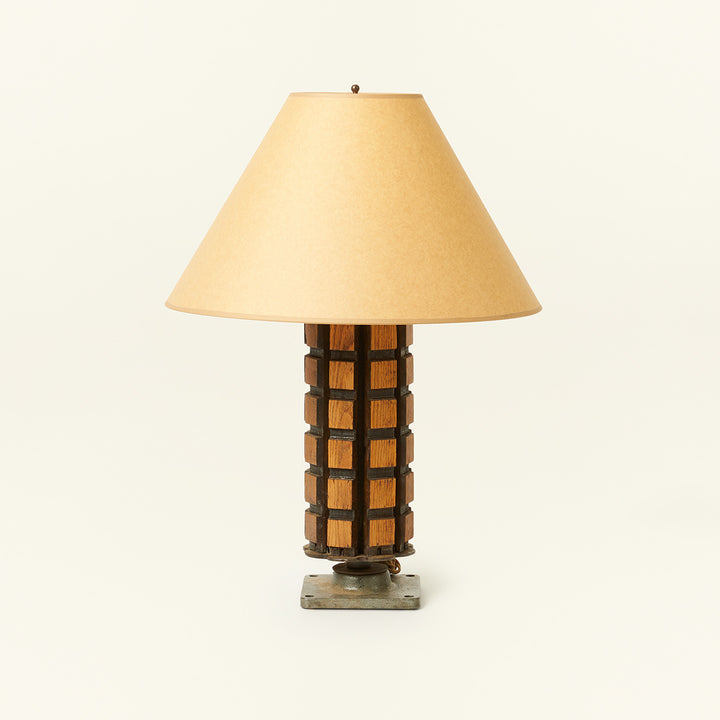 Pair of Wood and Iron Industrial Style Lamps