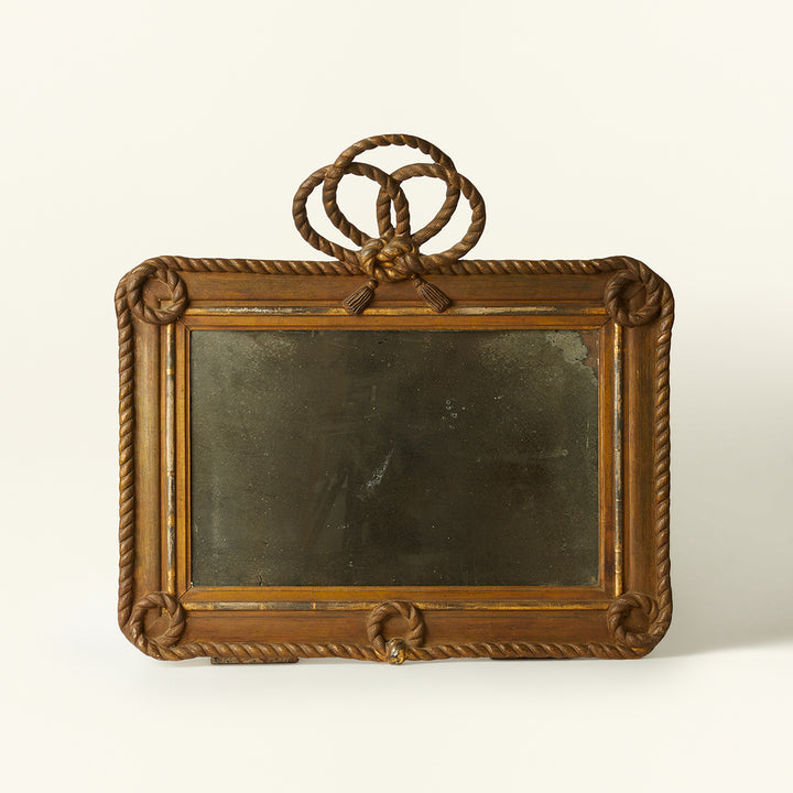 19th C. French Mirror with Rope and Bow Detail