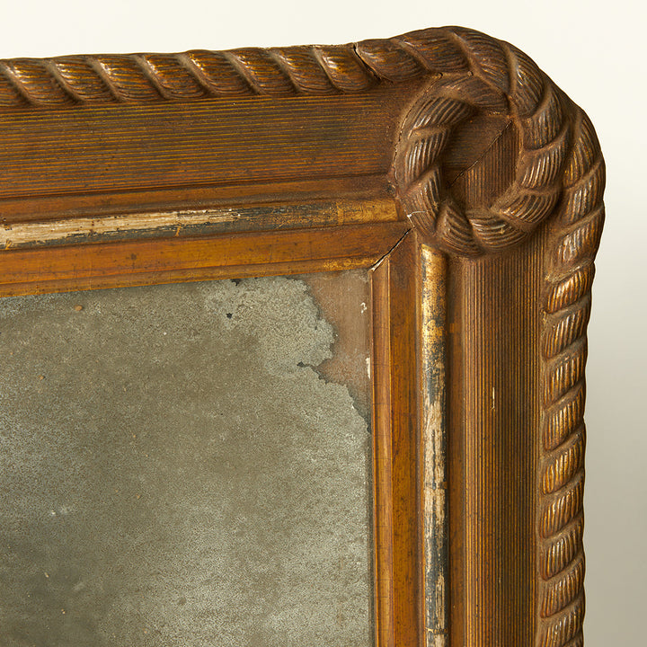 19th C. French Mirror with Rope and Bow Detail