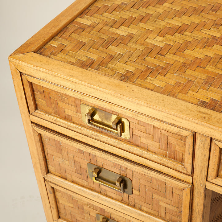 Woven Bamboo Desk, Italian c. 1960