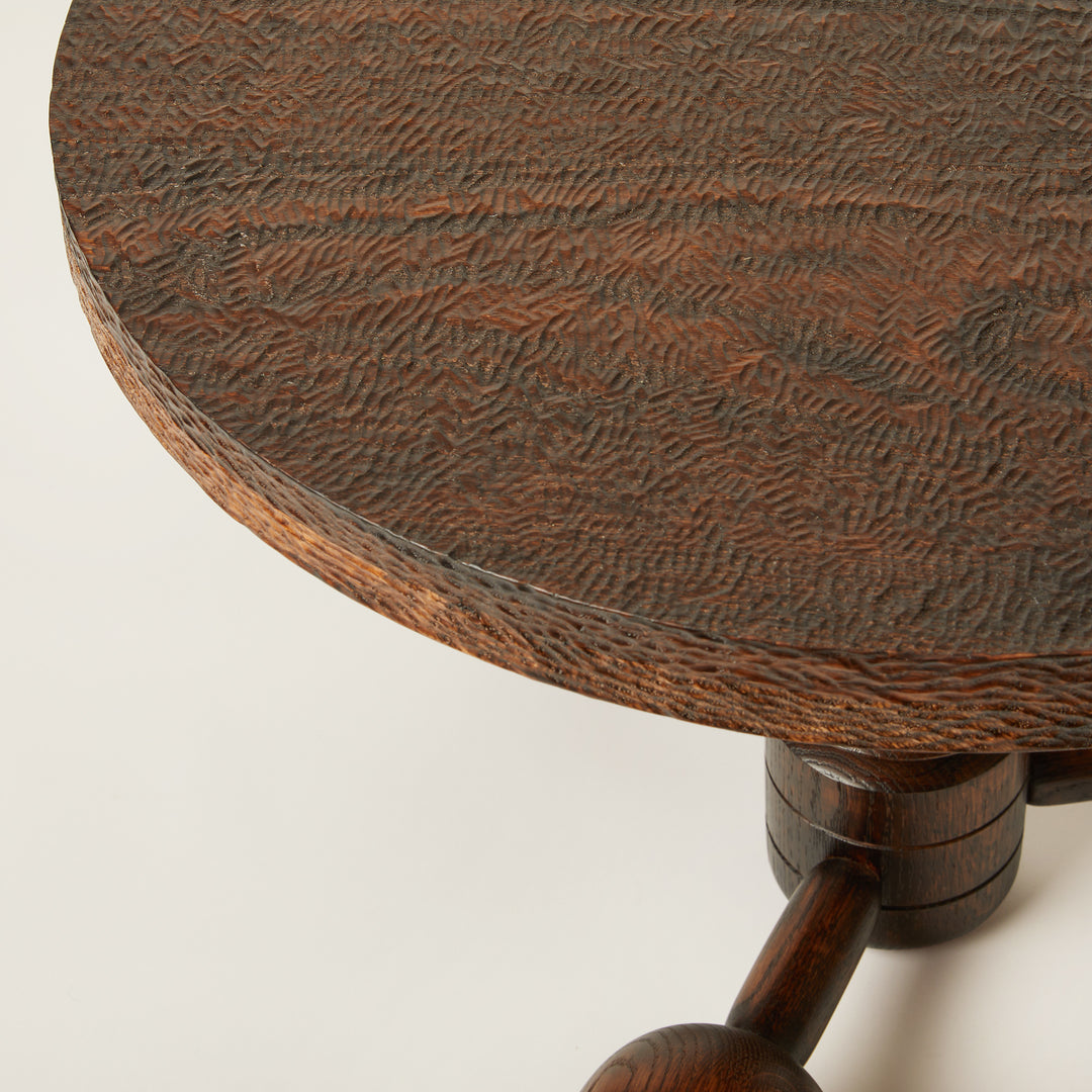 Tripod Oak Table in the style of Charles Dudouyt