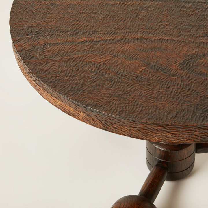 Tripod Oak Table in the style of Charles Dudouyt