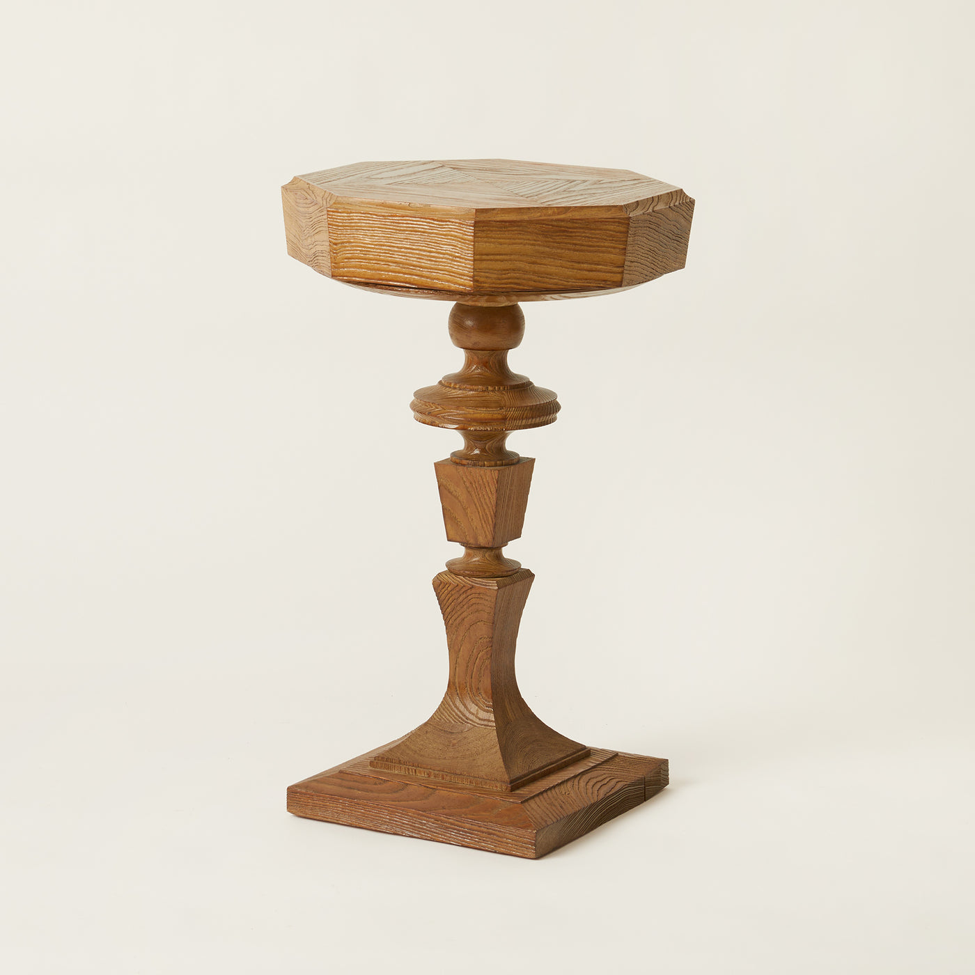 Cirused oak Occasional Pedestal Table, c. 1940s