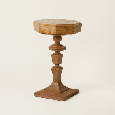Cirused oak Occasional Pedestal Table, c. 1940s