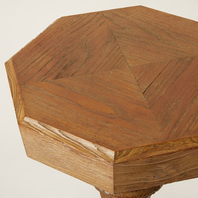 Cirused oak Occasional Pedestal Table, c. 1940s