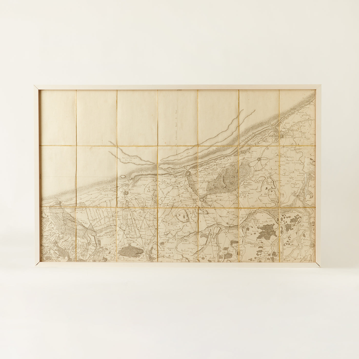 Set of Four Framed French Map Fragments