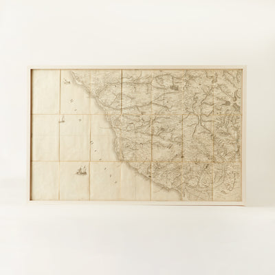 Set of Four Framed French Map Fragments
