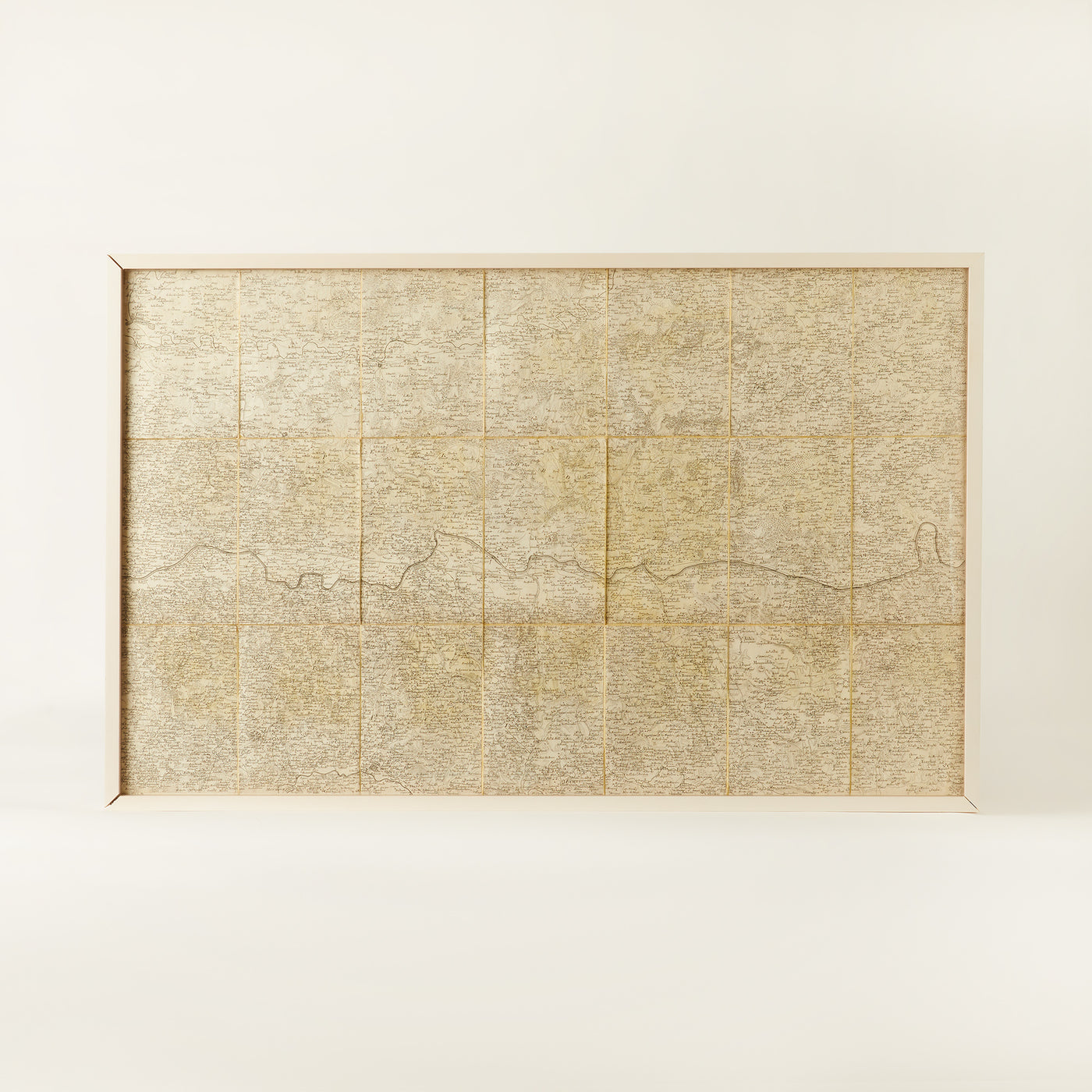 Set of Four Framed French Map Fragments