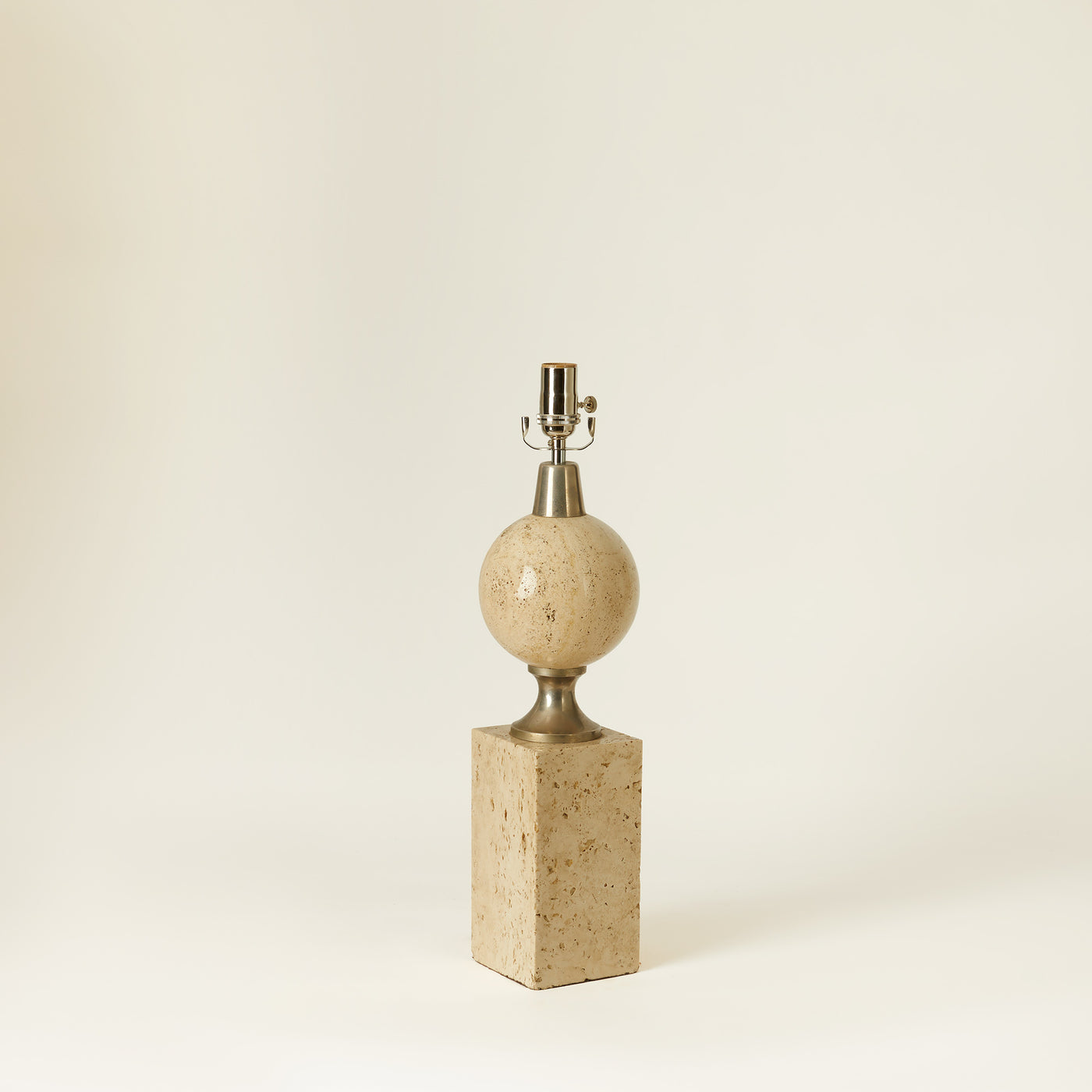 Travertine Table Lamp by Philippe Barbier, French, c. 1970