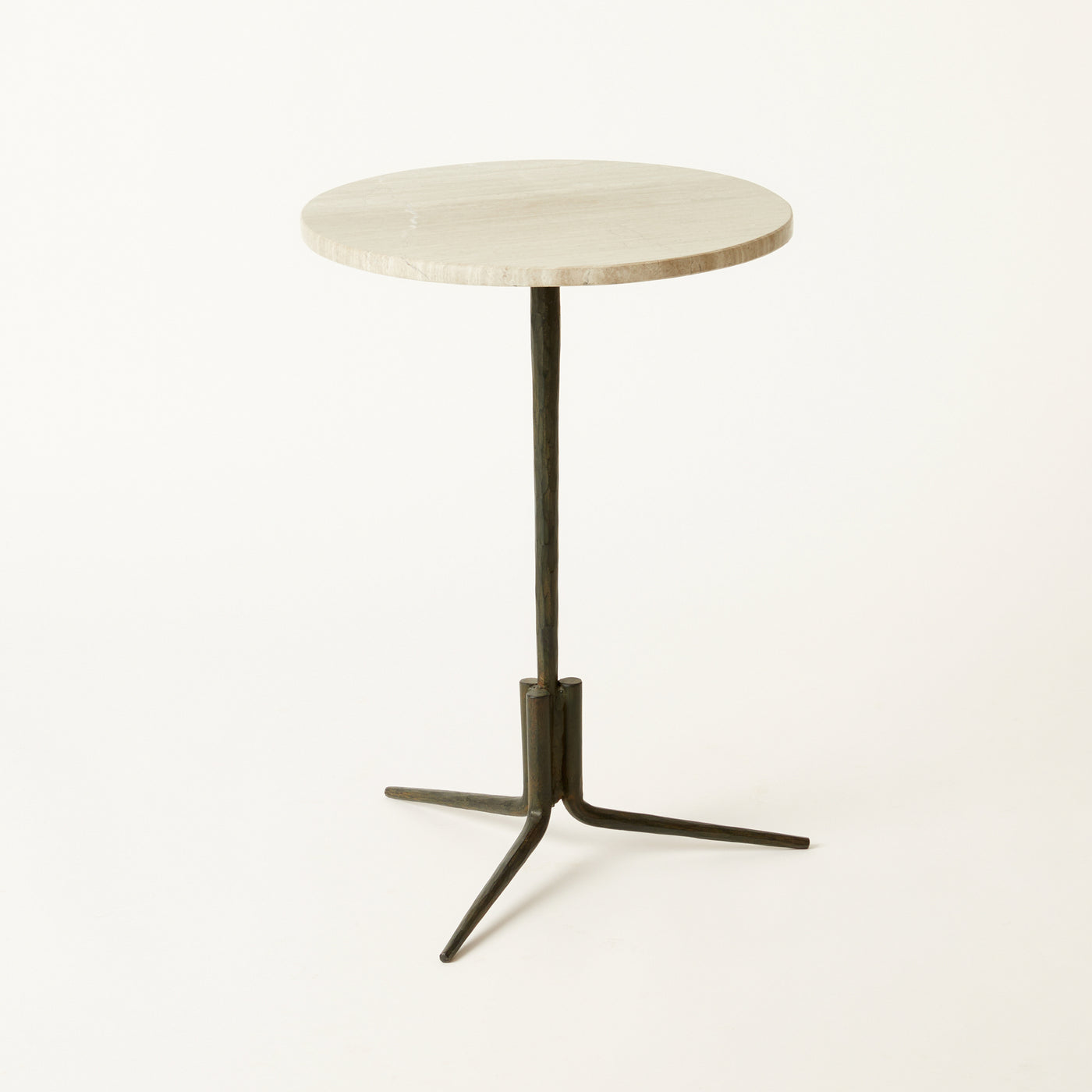 Stonetop Occassional Table with Sculptural Iron Base