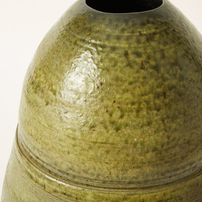 Large Green Ceramic Vessel by Ann Mallory
