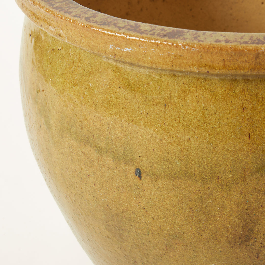 French Anduze Garden Planter <p> with Olive Green Glaze