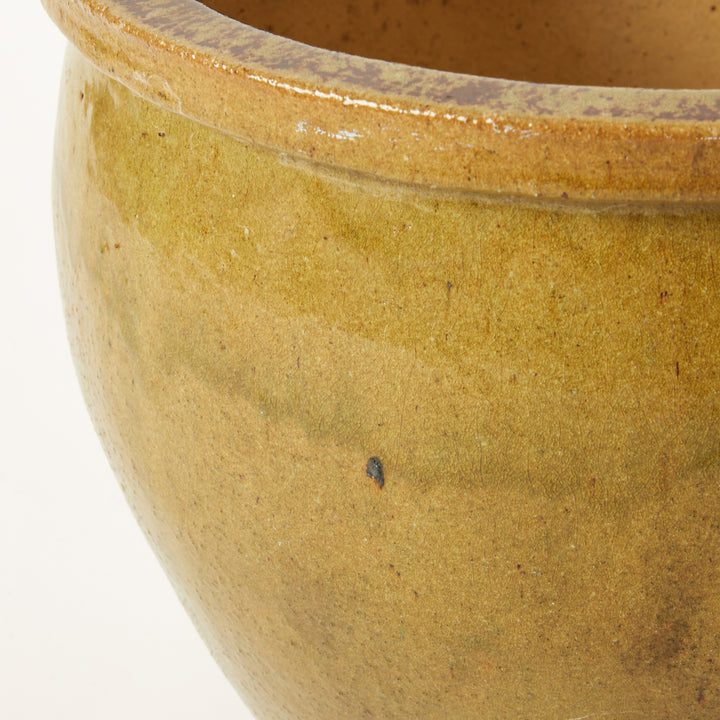 French Anduze Garden Planter <p> with Olive Green Glaze