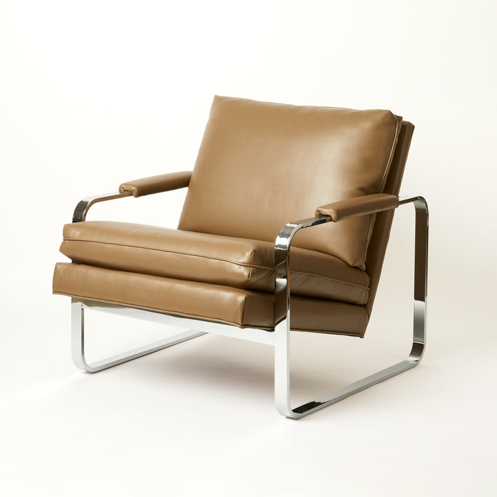 Chrome And Leather Lounge Chair