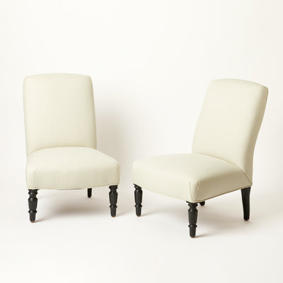 Pair of Antique French Slipper Chairs