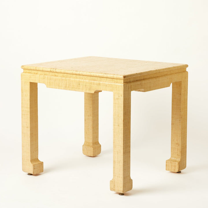 Raffia Wrapped Side Table, c 1950