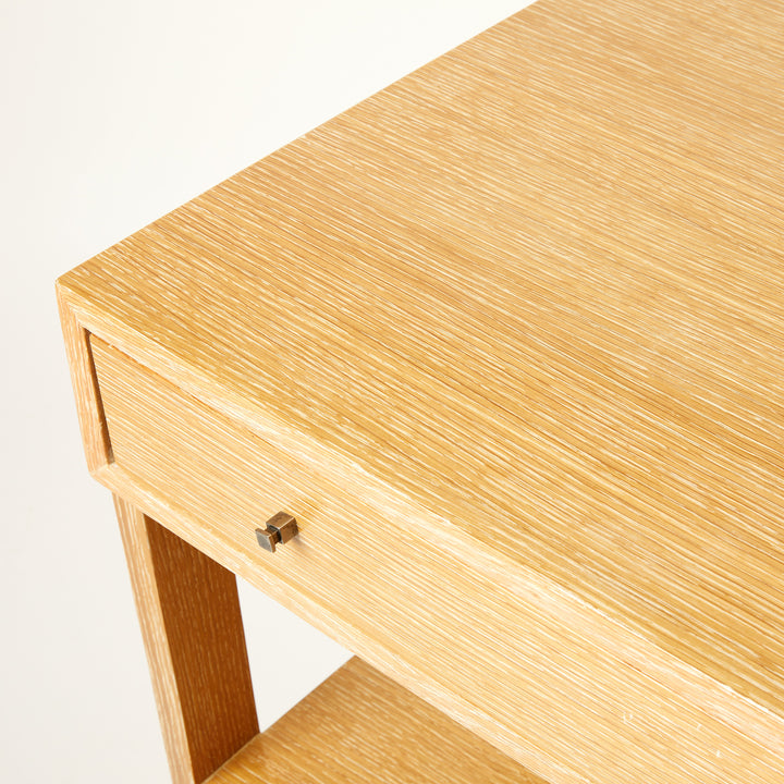 Cerused Oak Staple Side Table By Duane Modern
