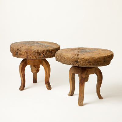 Round Thick Top Teak Table / Stool, Indonesia