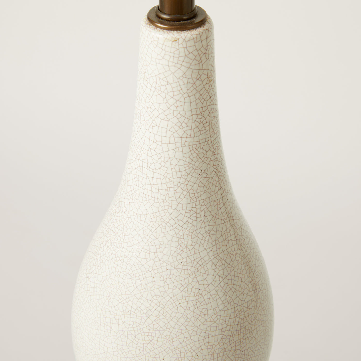 Tall White Gourd Lamp With Crackle Finish