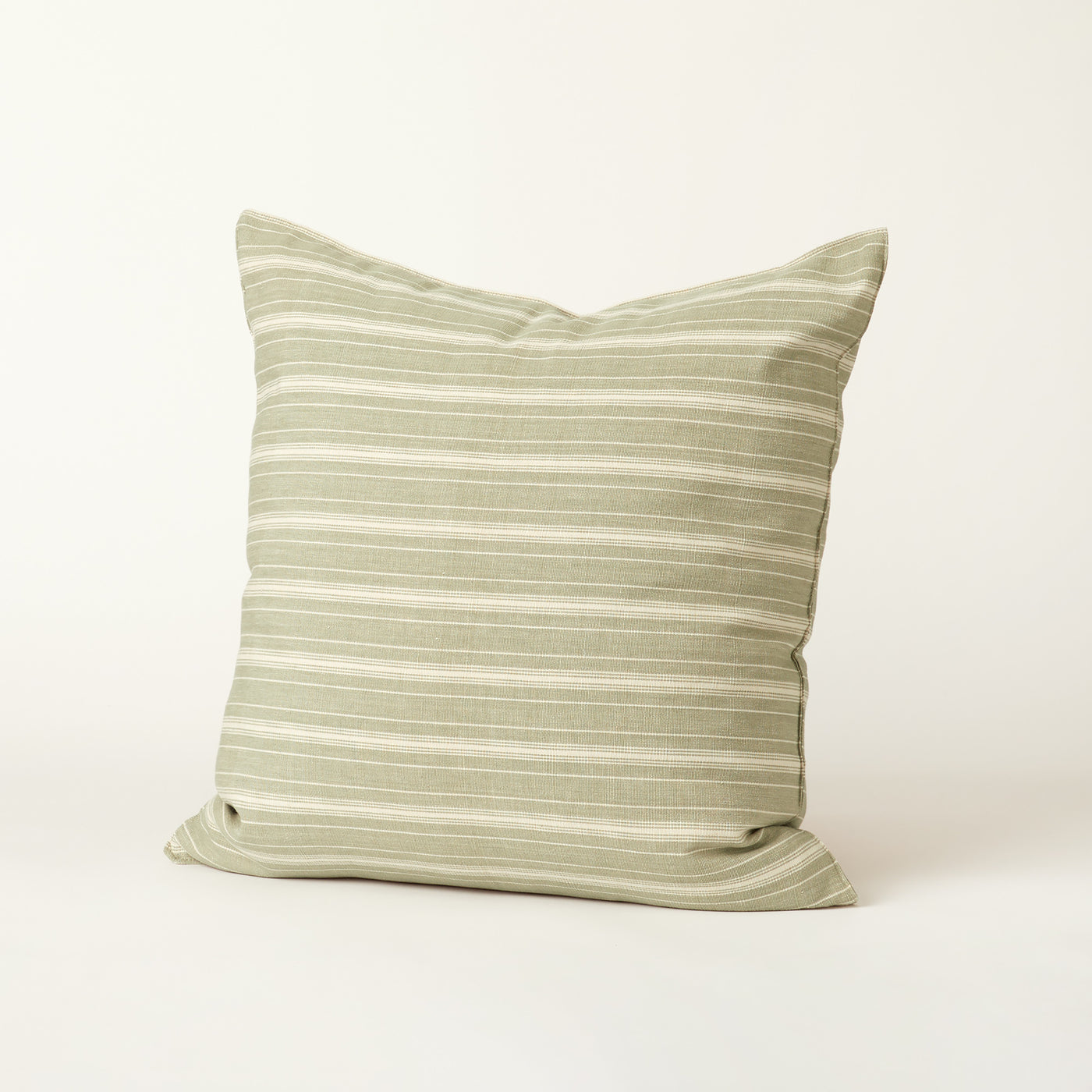 Green & White Stripe Cotton Pillow