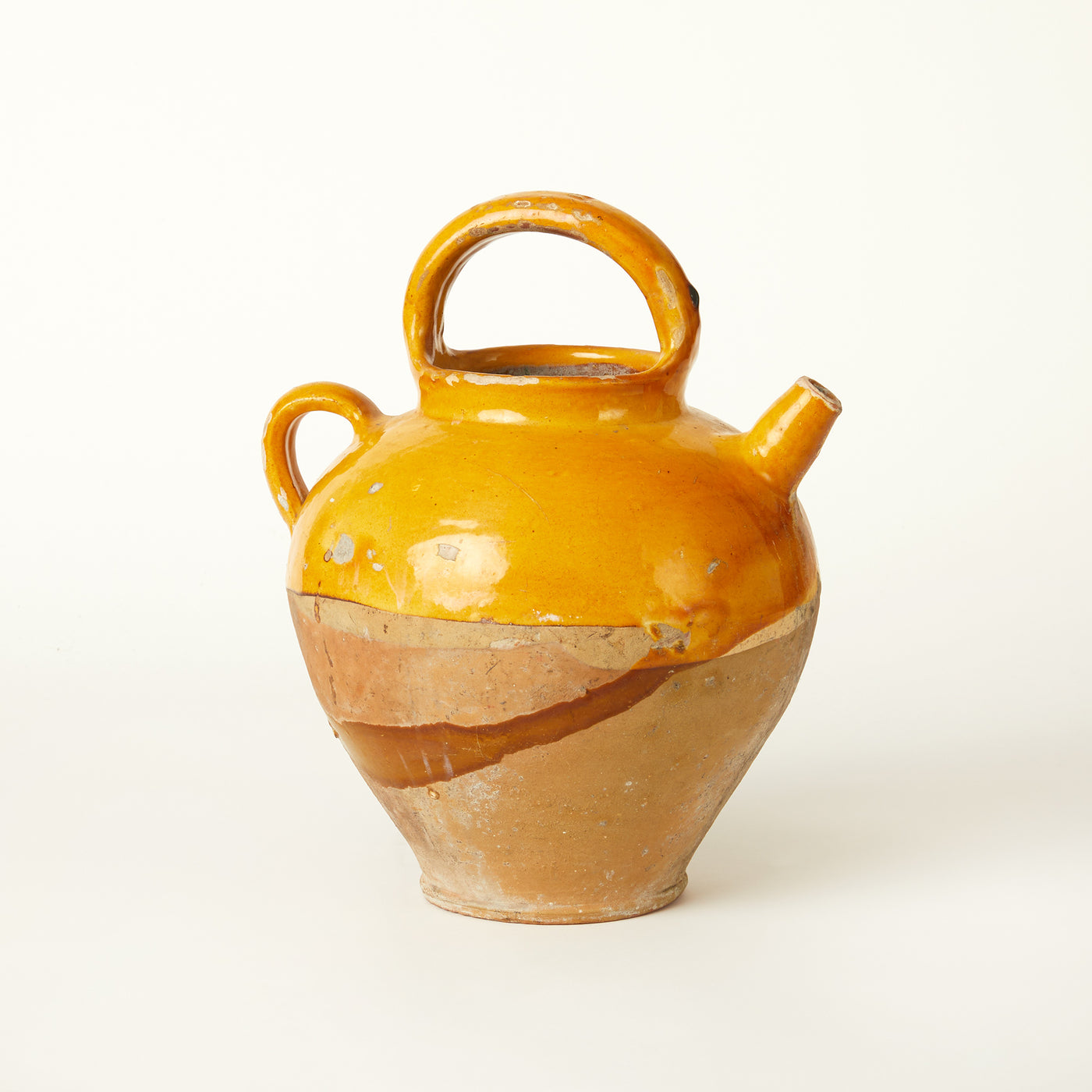 19th c. French Confit Pot with Top Handle