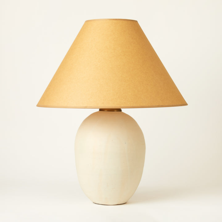 White Matte Glazed Ceramic Lamp by Local Artist