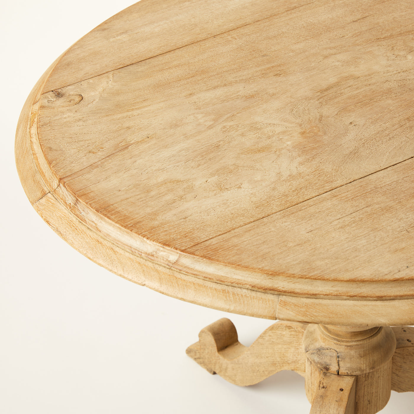 Round Bleached Pine Table